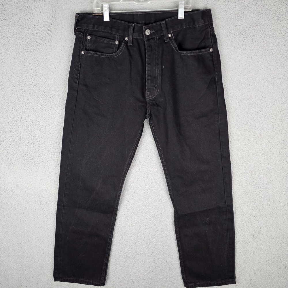 Levi's 505 Jeans Men's‎ 34x30 5-Pockets Dark Wash Straight Leg Red Tab